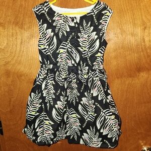 Gymboree Black and White Leaf Print Kids Dress